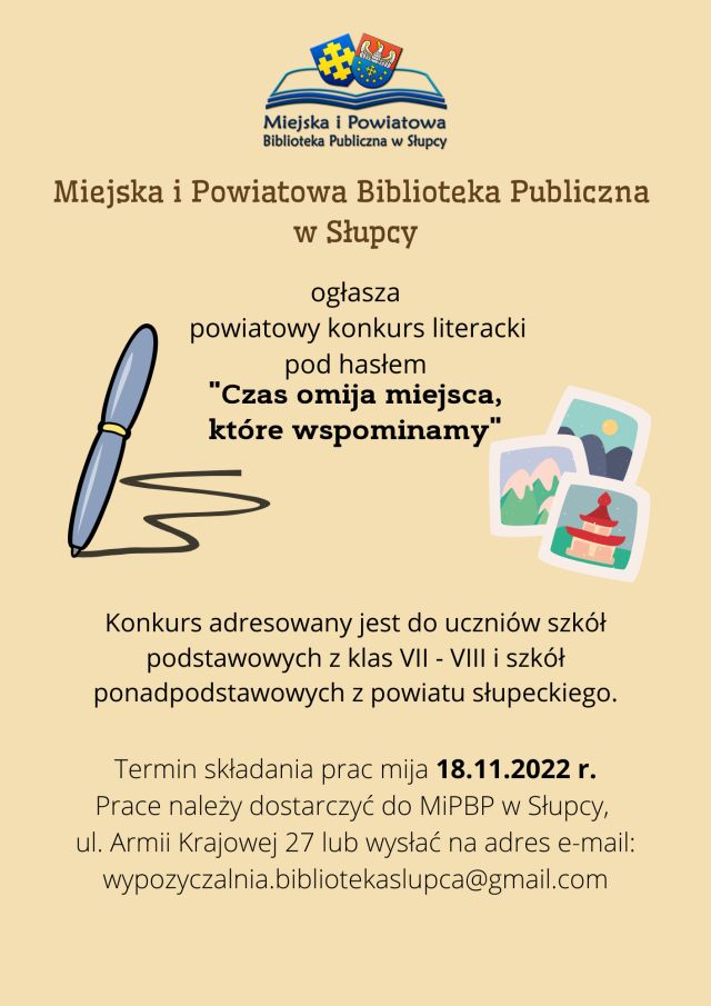 na żółtym tle z lewej strony długopis