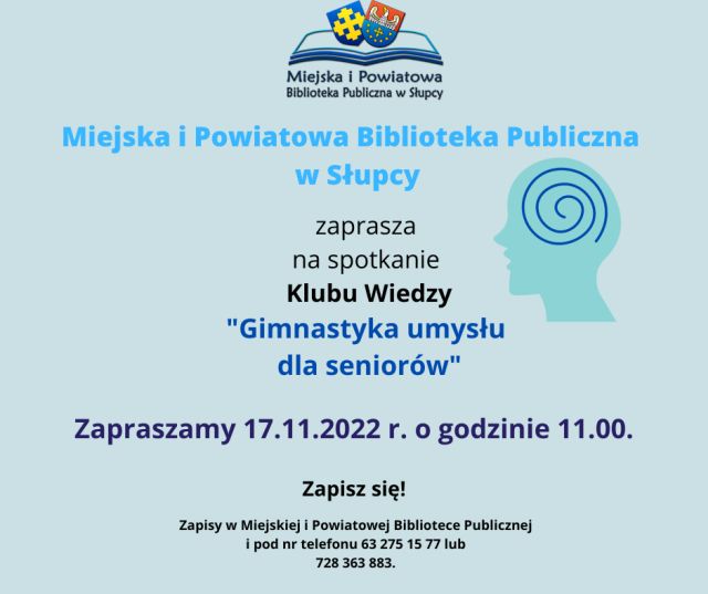 na niebieskim tle z prawej strony narysowana głowa