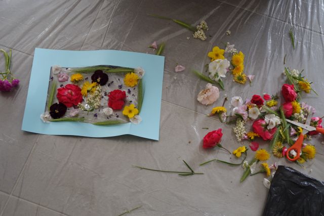 kolorowe kwiaty i ramka z kwiatami