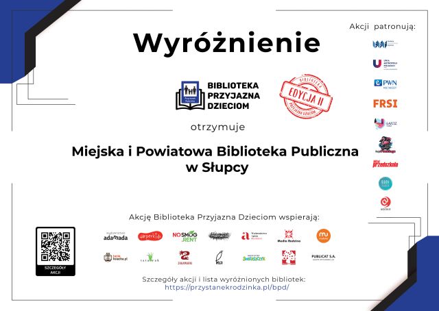 wyróżnienie dla biblioteki