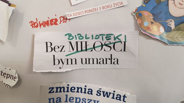 kolaż z napisem Bez biblioteki bym umarła