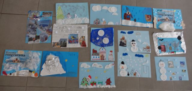 kolaże wykonane przez dzieci