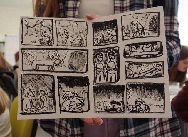 czarno-biały komiks