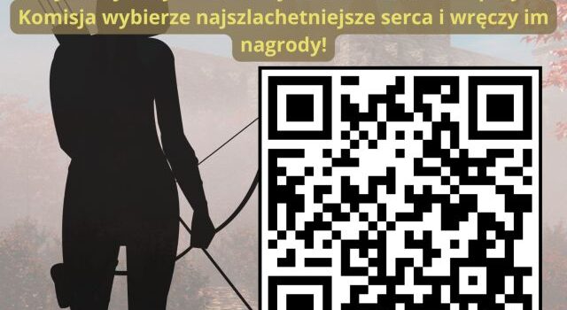 na siwym tle mężczyzna z łukiem oraz zaproszenie do zabawy Zwiadowcy